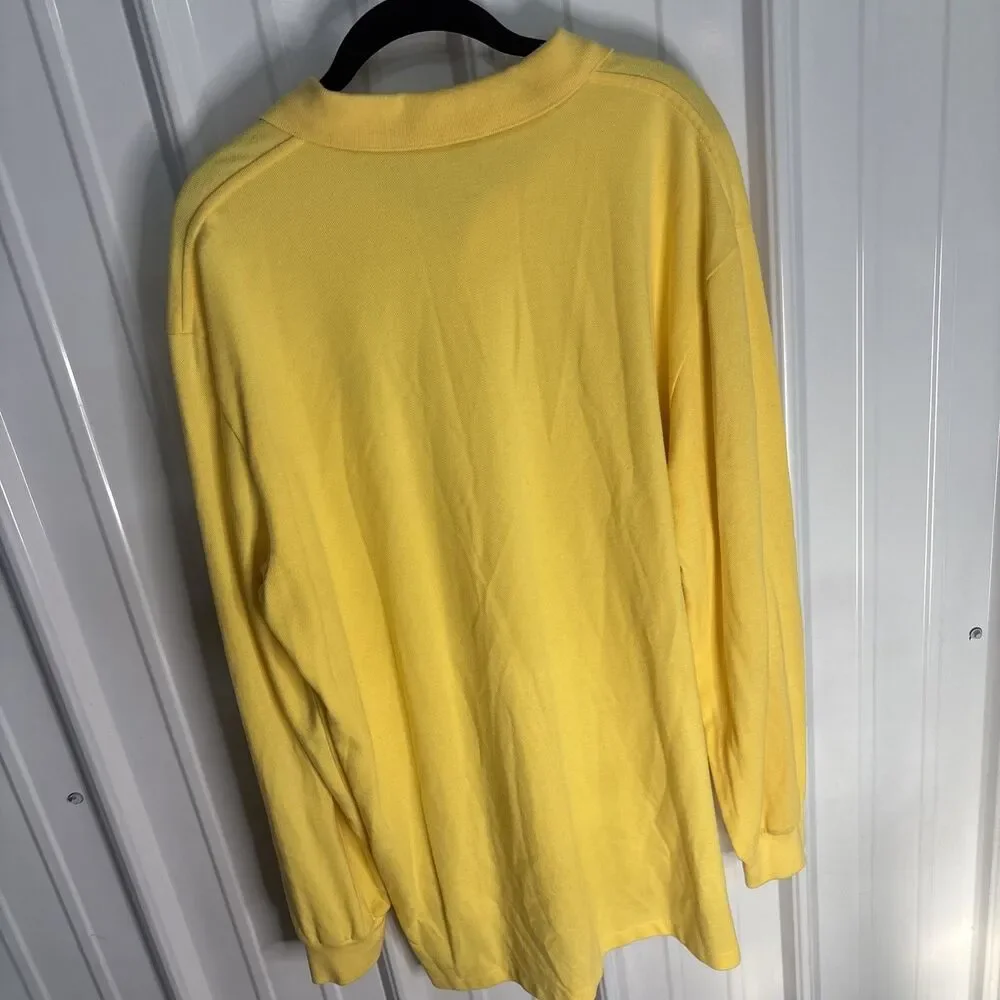 Vintage Polo Ralph Lauren Mens Yellow Long Sleeve Polo Shirt XL